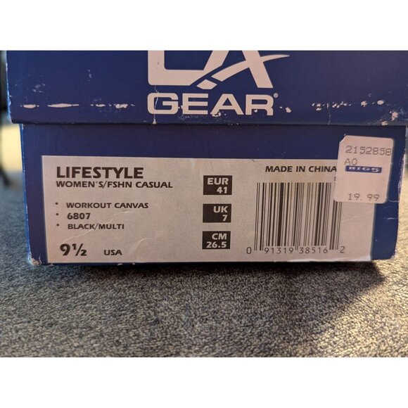 LA Gear Womens Black Canvas Lifestyle Casual Shoes Size 9.5 - Picture 3 of 3